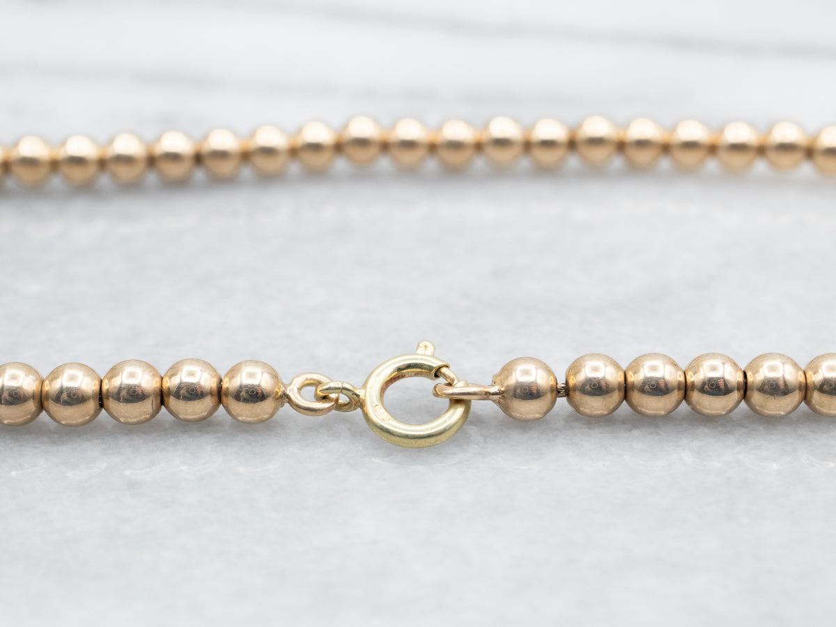 Vintage Gold Bead Necklace