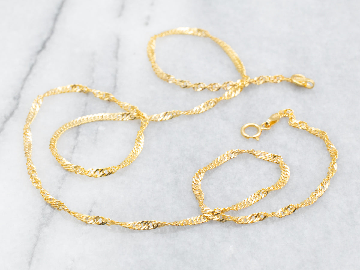 18K Gold Singapore Chain with Spring Ring Clasp