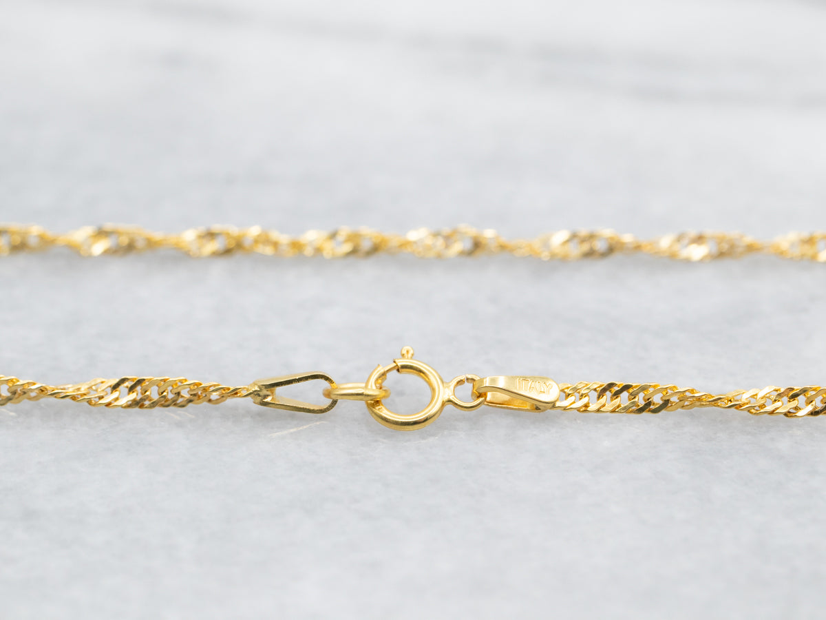 Cadena Singapur de oro de 18 quilates con cierre de anilla