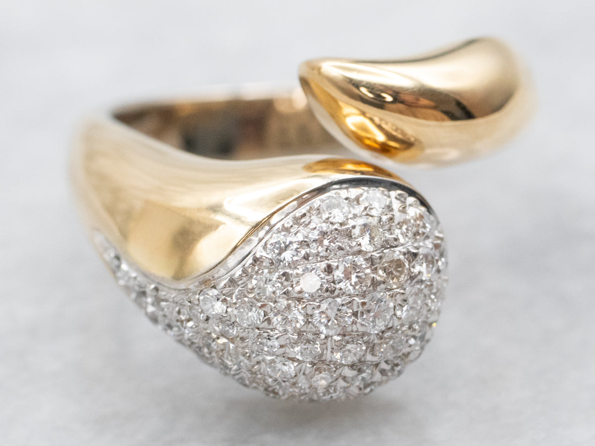 Two Tone Diamond Wrap Ring