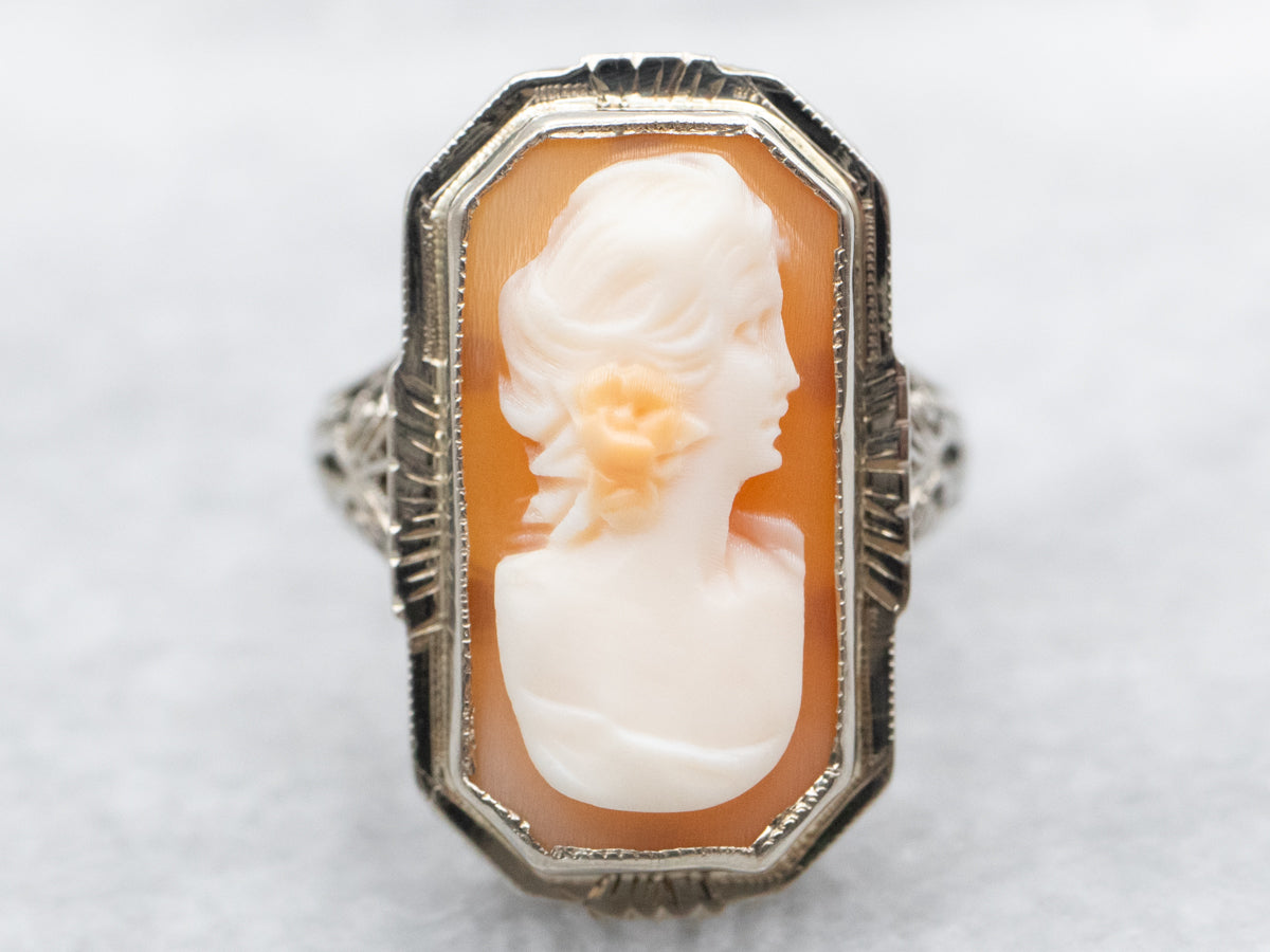 Vintage Lady's Profile Cameo Ring