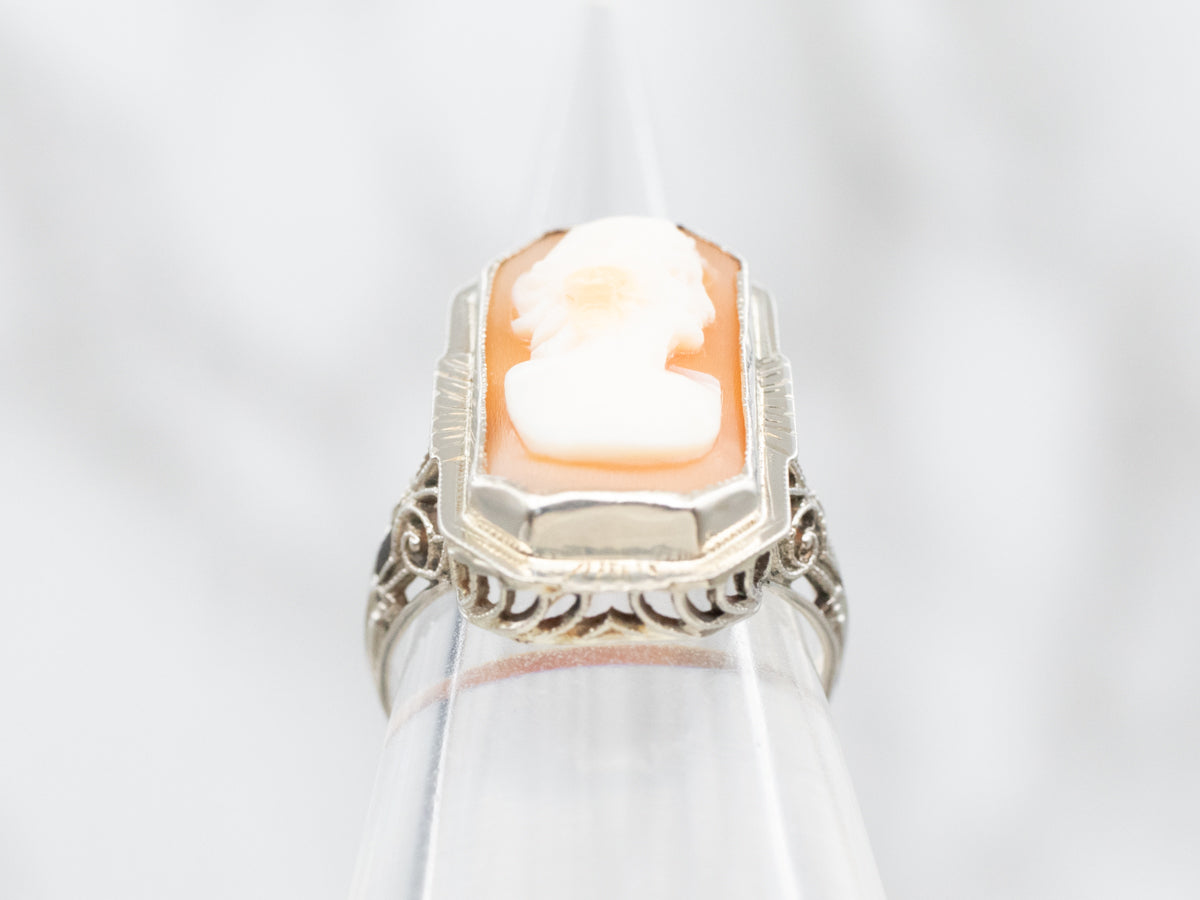 Vintage Lady's Profile Cameo Ring