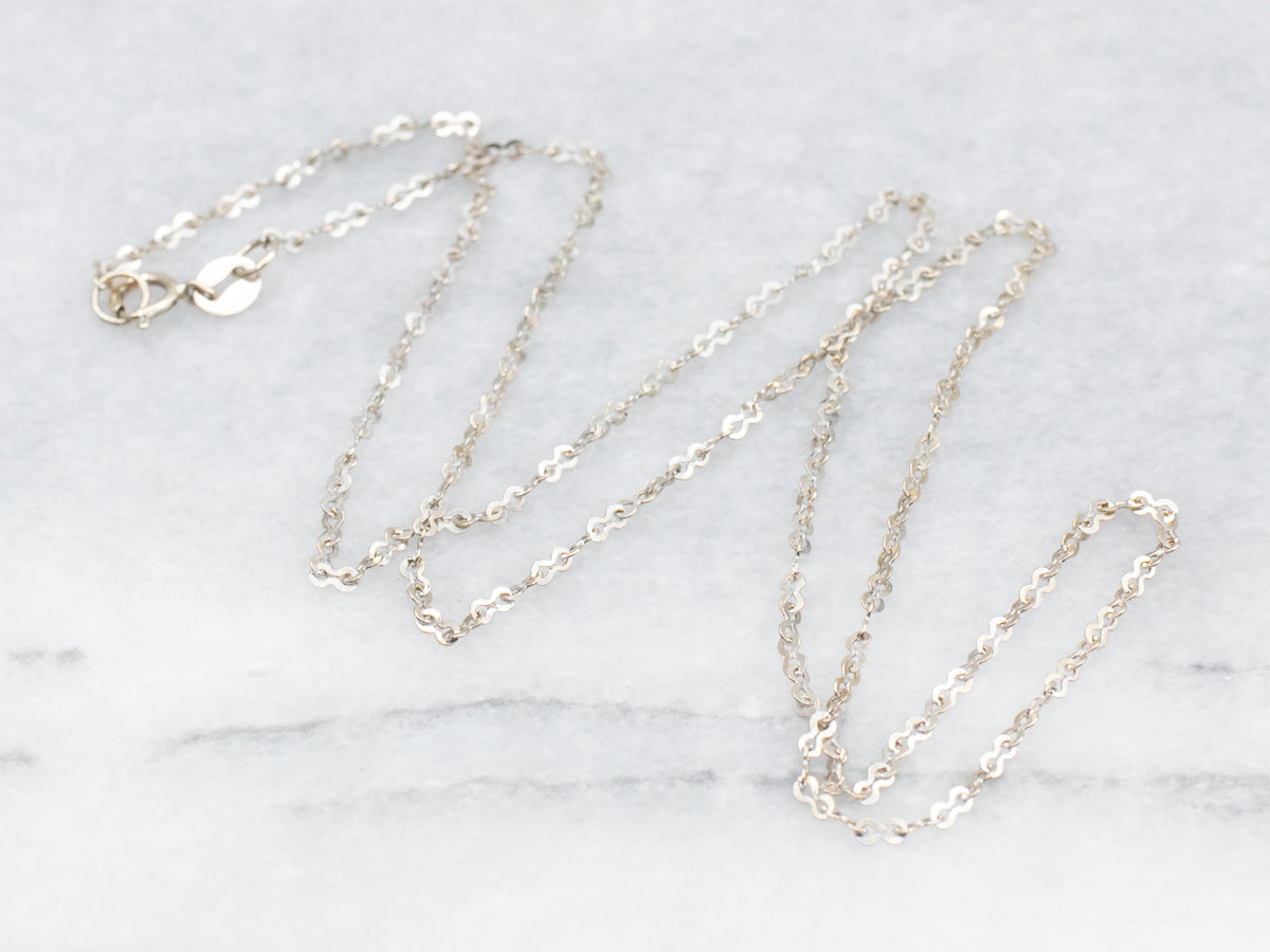 White Gold Dainty Infinity Link Chain
