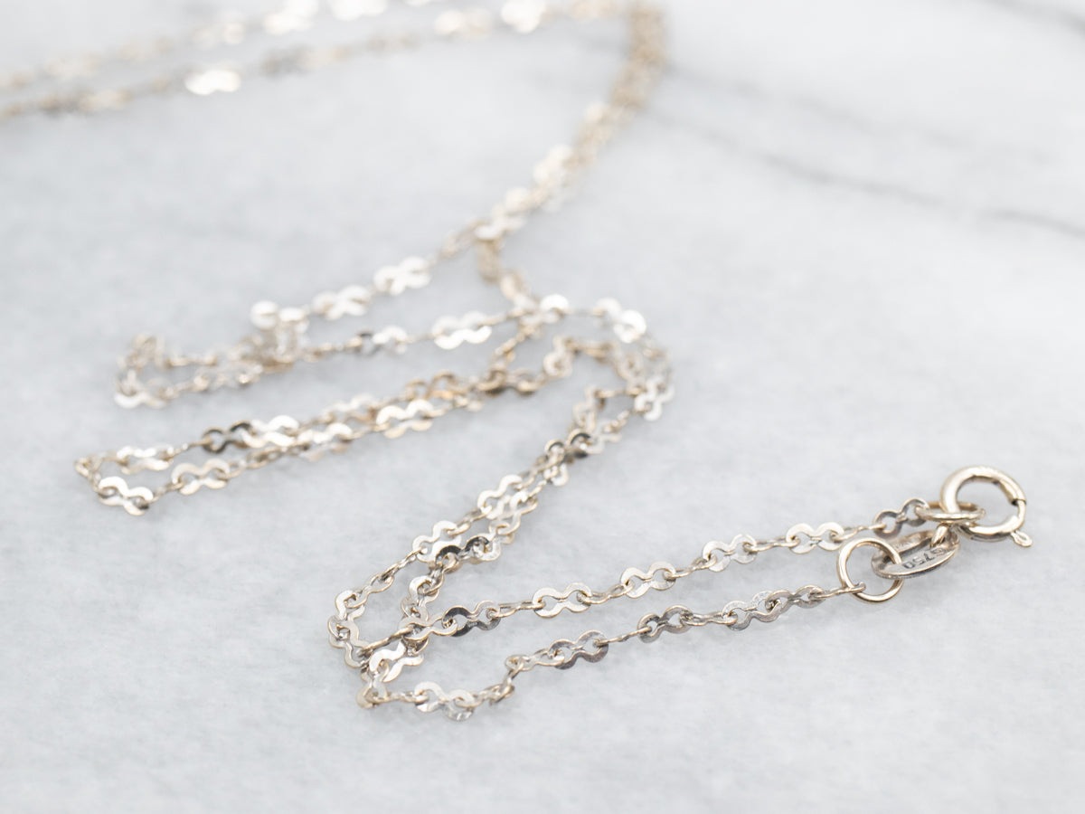 White Gold Dainty Infinity Link Chain
