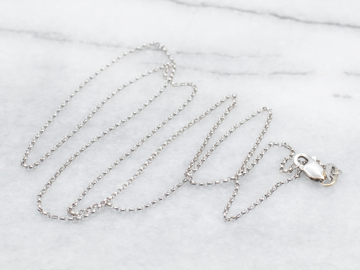 Cadena Rolo de Oro Blanco con Cierre de Mosquetón