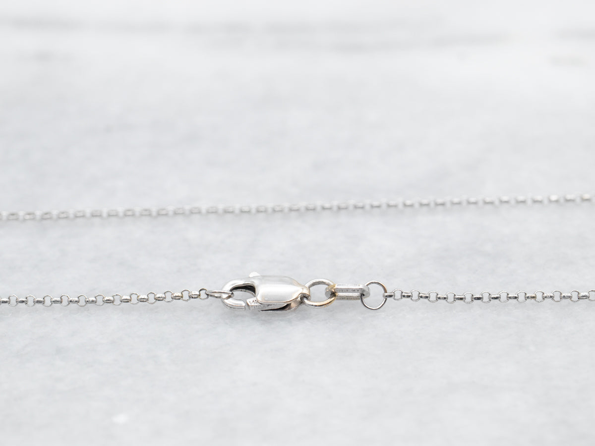 Cadena Rolo de Oro Blanco con Cierre de Mosquetón