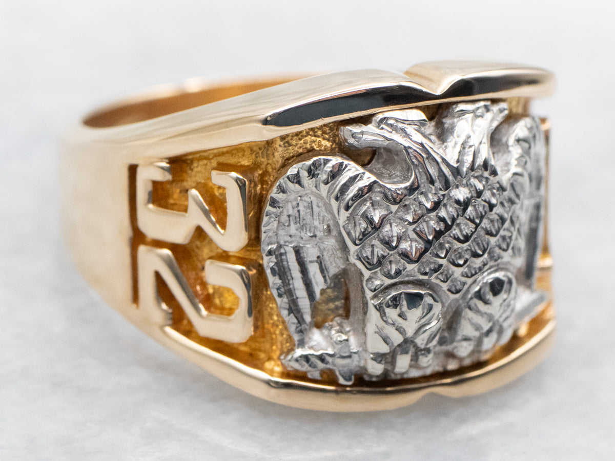 Two Tone Masonic Ring