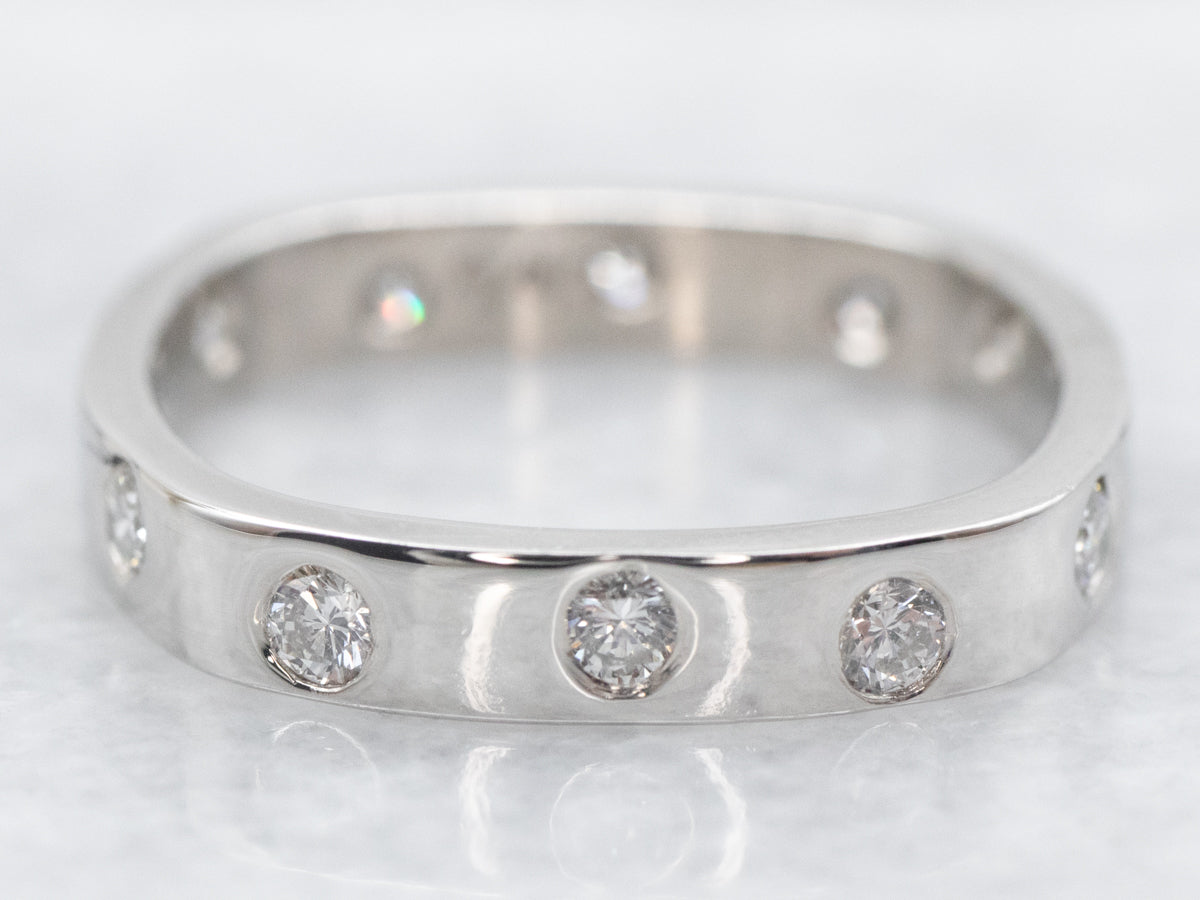 Modern Platinum and Diamond Etoile Band