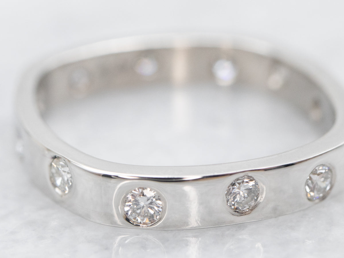 Modern Platinum and Diamond Etoile Band