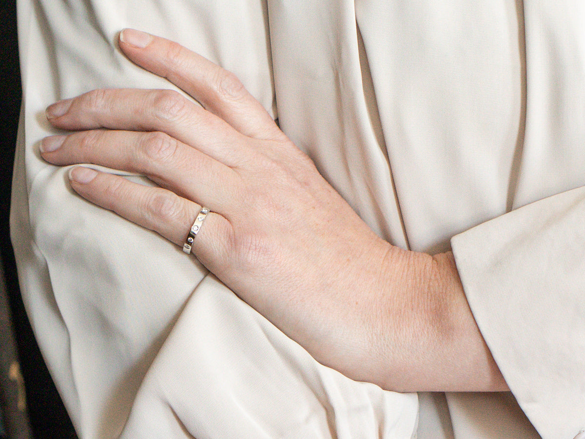 Modern Platinum and Diamond Etoile Band