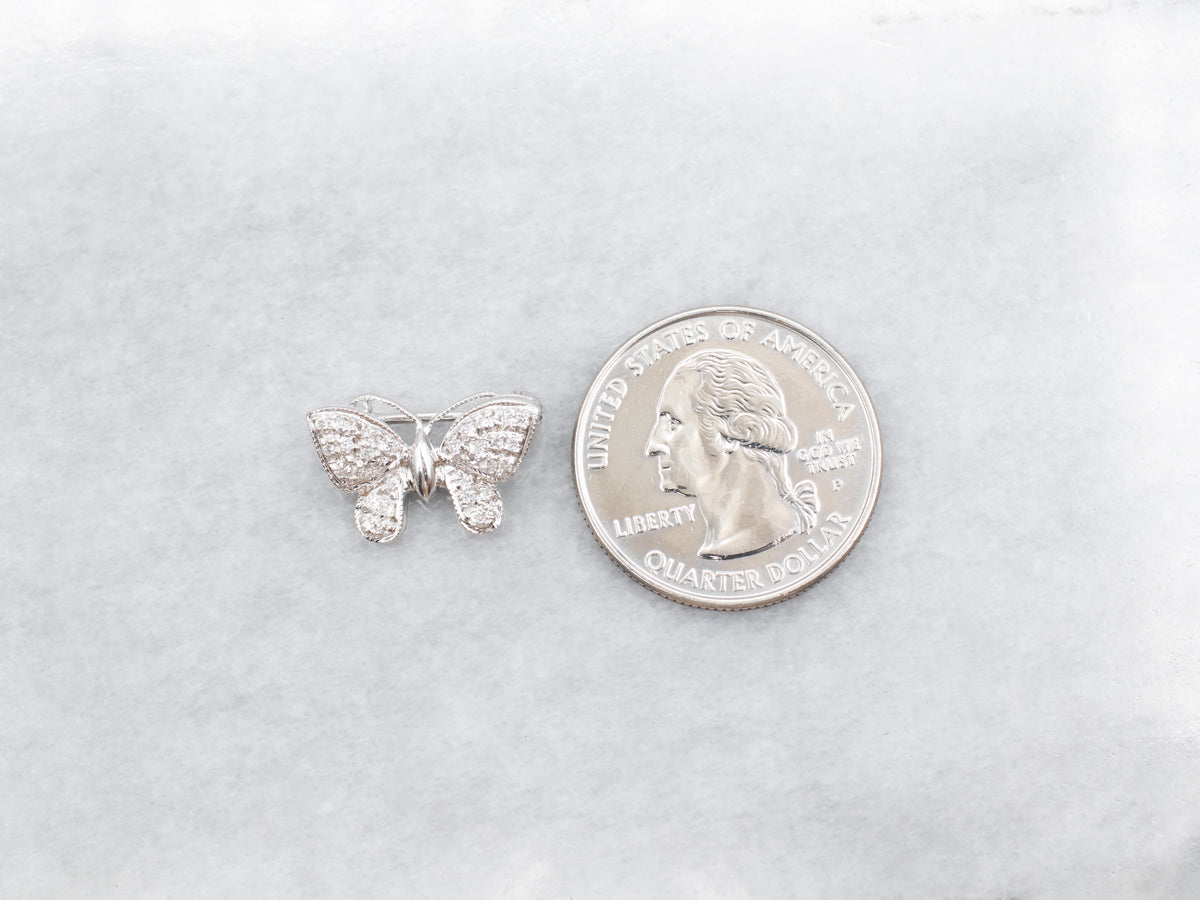 Diamond and Gold Butterfly Pin