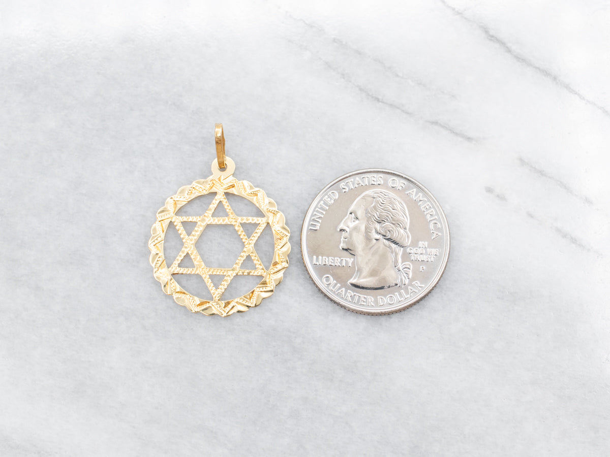 Gold Star of David Religious Medallion
