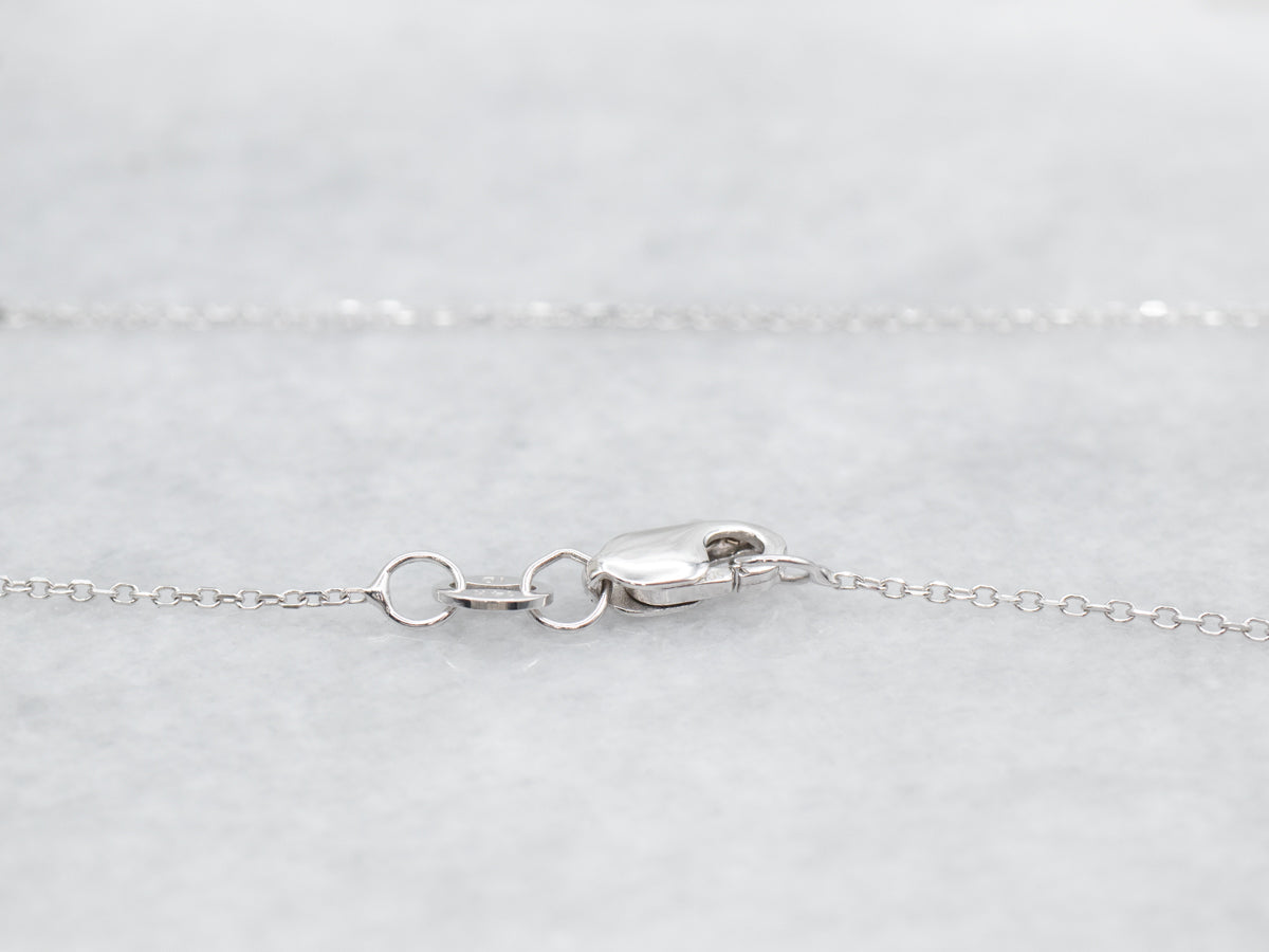 White Gold Adjustable Cable Chain with Lobster Clasp