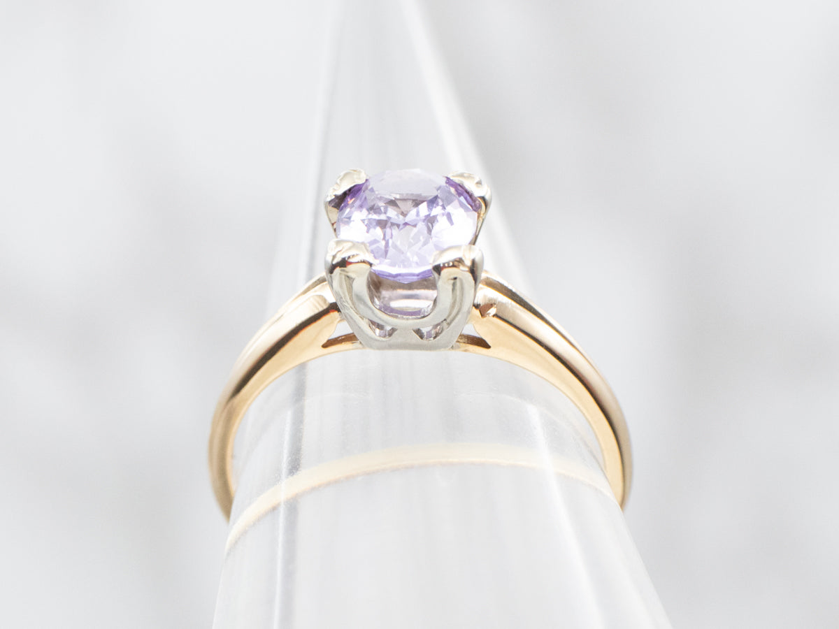 Oval Cut Purple Sapphire Solitaire Ring