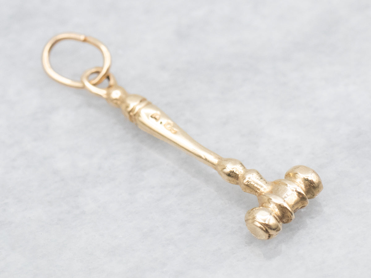 Yellow Gold Gavel Pendant