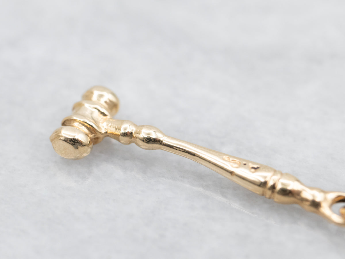 Yellow Gold Gavel Pendant