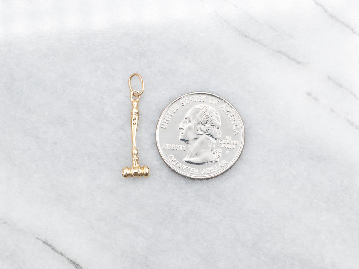 Yellow Gold Gavel Pendant