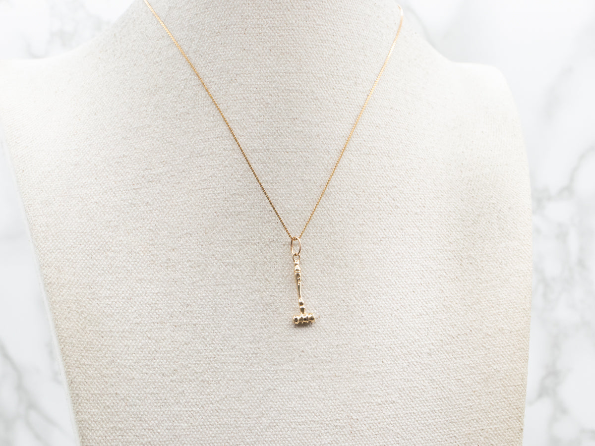 Yellow Gold Gavel Pendant