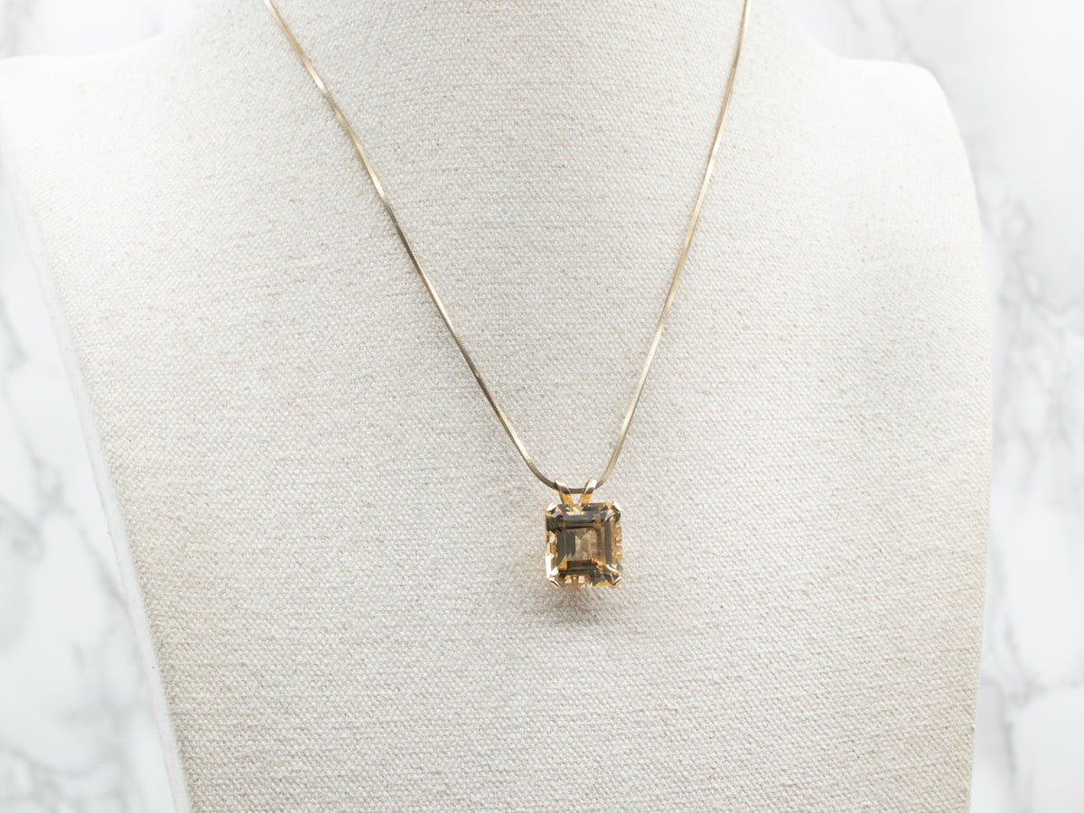 Citrine Solitaire Pendant