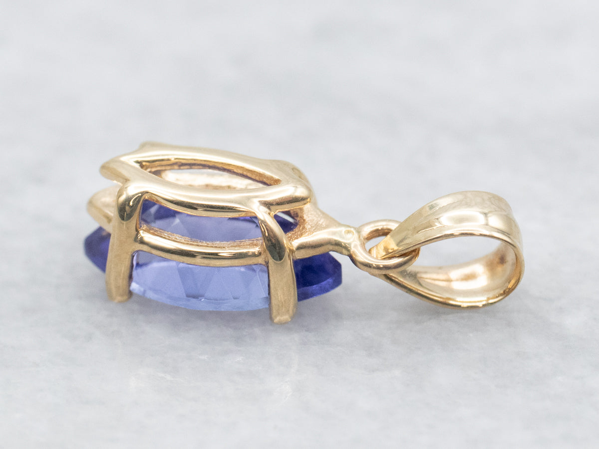 Marquise Cut Tanzanite Solitaire Pendant