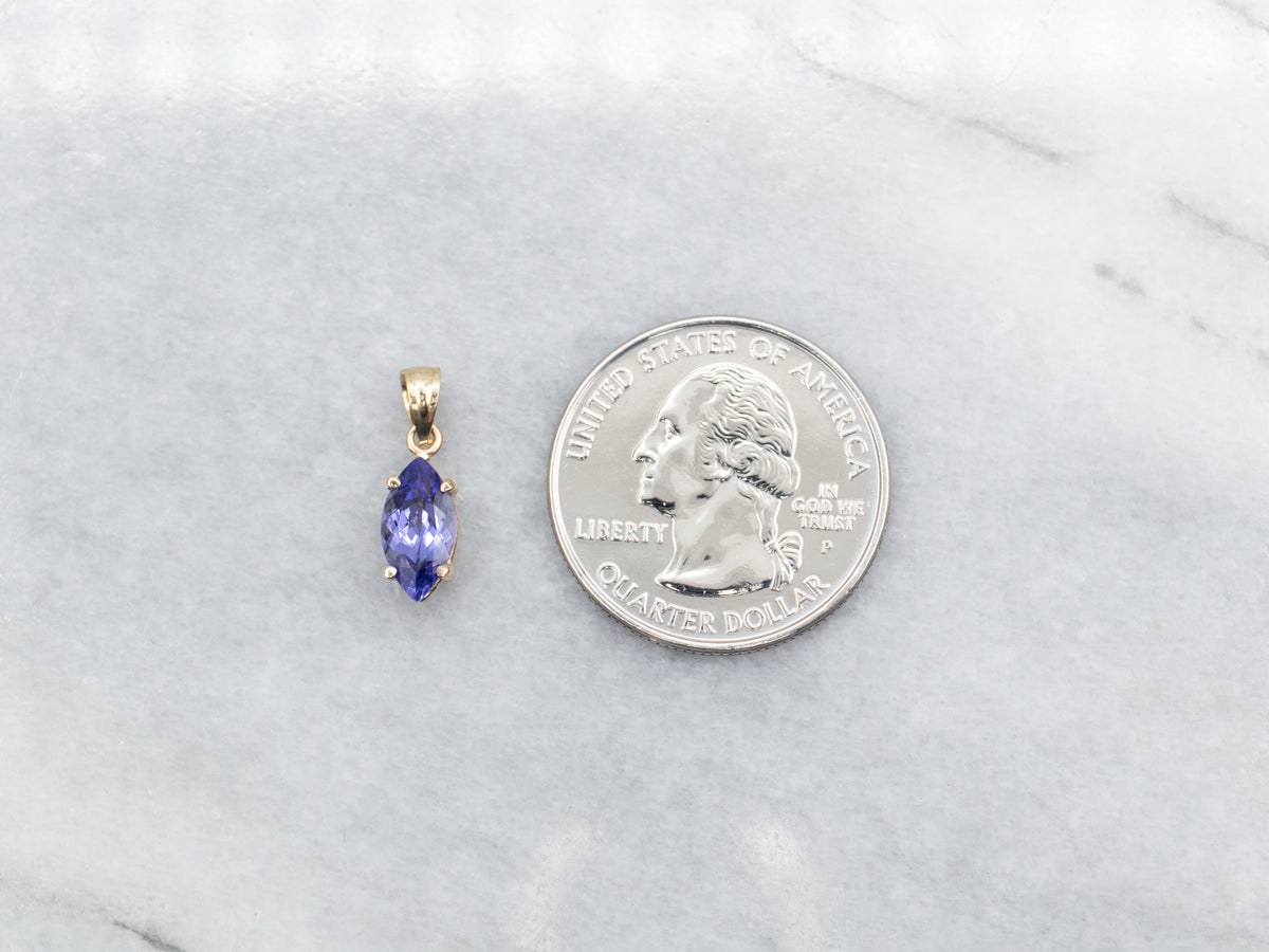 Marquise Cut Tanzanite Solitaire Pendant
