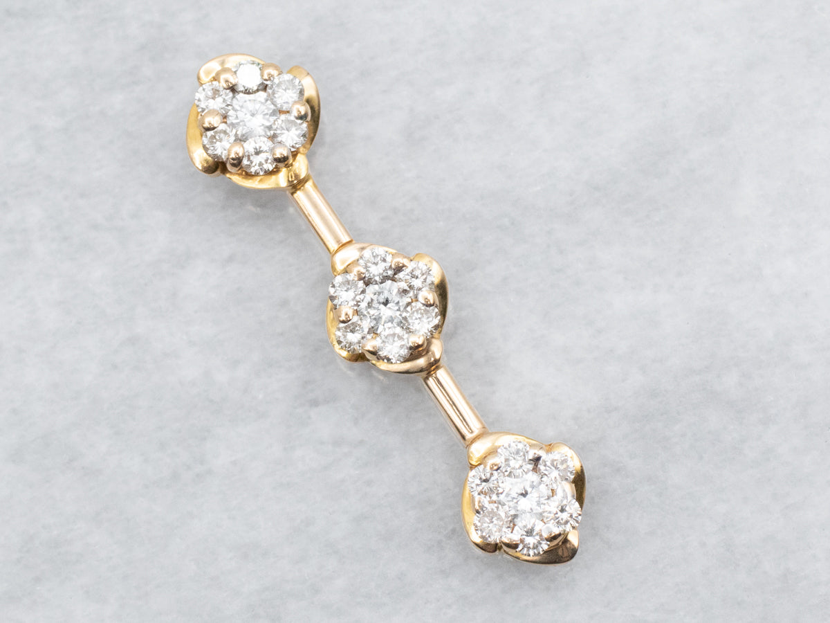 Twinkling Diamond Cluster Drop Pendant