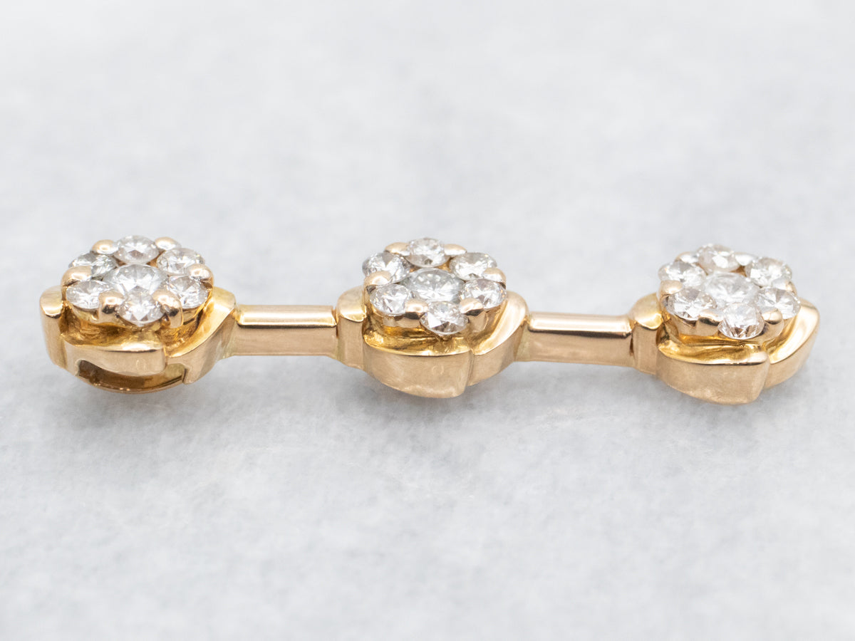 Twinkling Diamond Cluster Drop Pendant