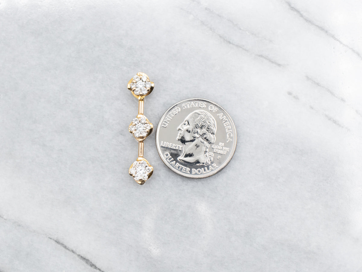 Twinkling Diamond Cluster Drop Pendant