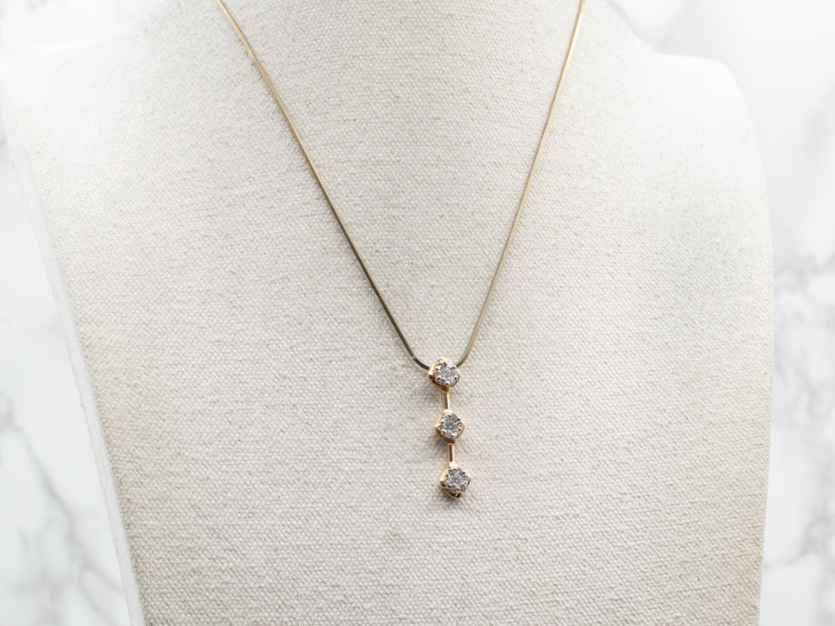 Twinkling Diamond Cluster Drop Pendant