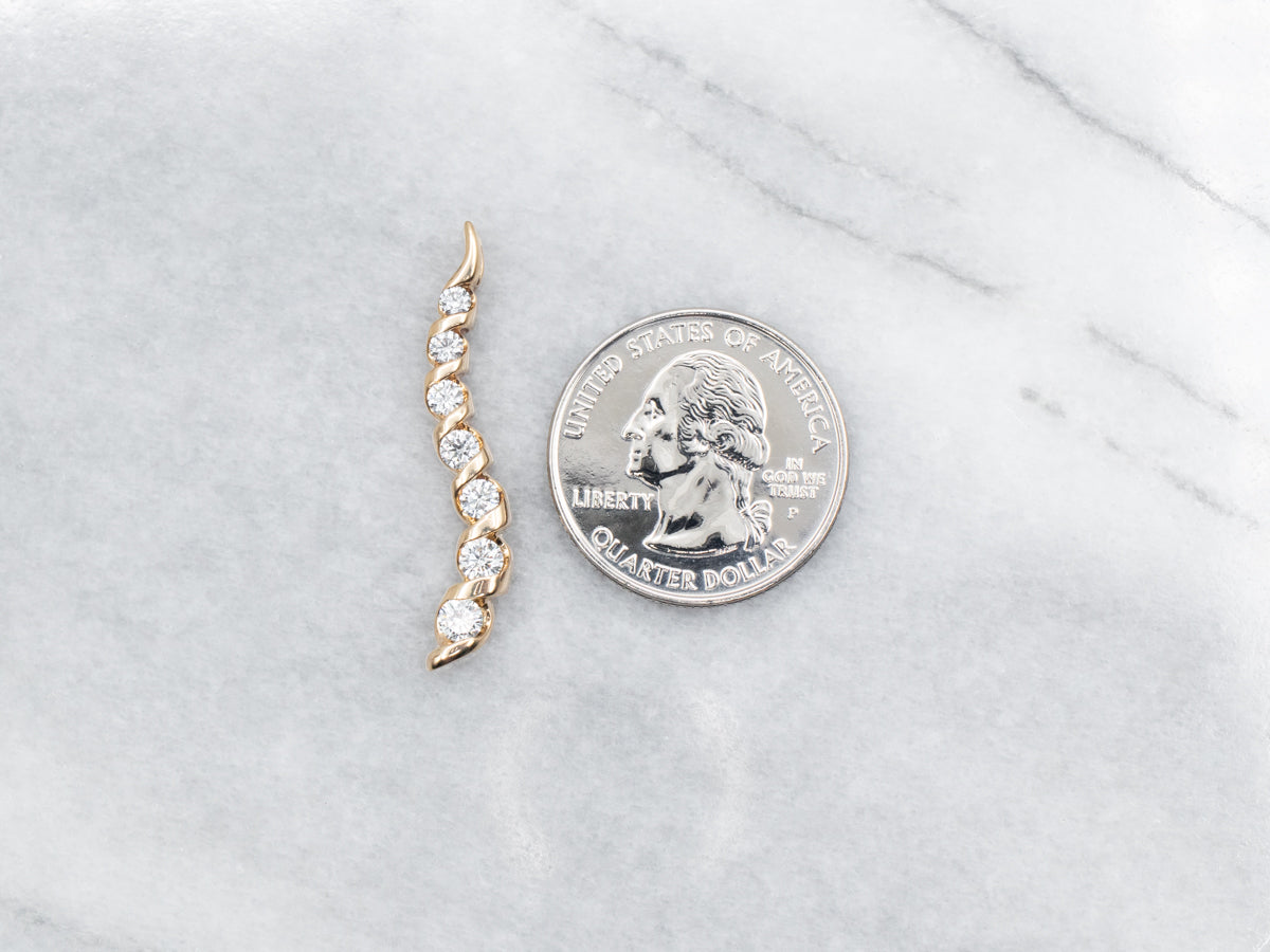 Graduated Diamond Swirl Drop Pendant