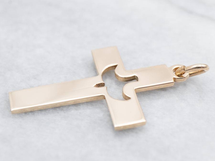 Yellow Gold Holy Ghost Cross Pendant