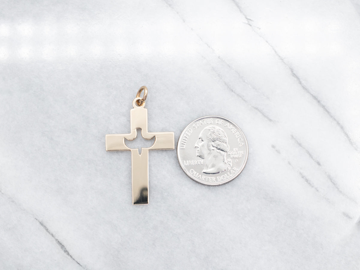Yellow Gold Holy Ghost Cross Pendant