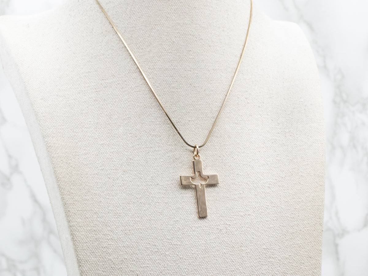 Yellow Gold Holy Ghost Cross Pendant