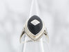 White Gold Black Onyx Ring with Diamond Accent