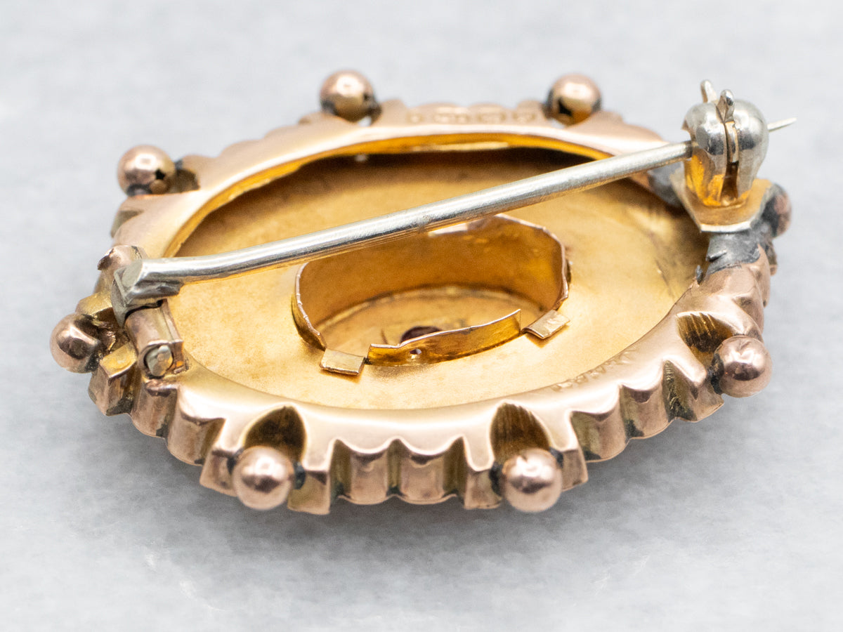 Ornate Victorian Ruby Brooch