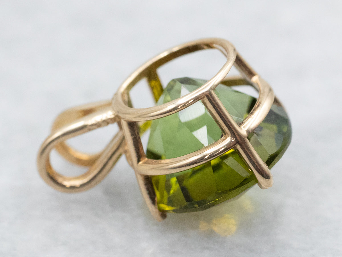 Green Tourmaline Solitaire Pendant