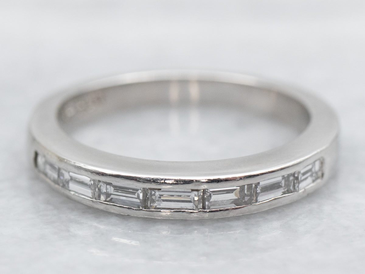 *RESERVED* Platinum Baguette Cut Diamond Band