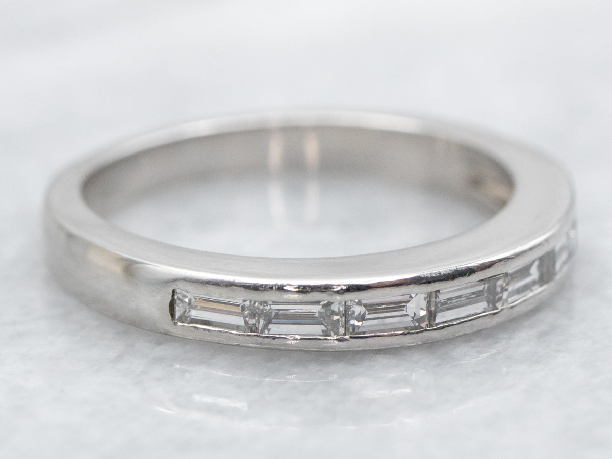*RESERVED* Platinum Baguette Cut Diamond Band