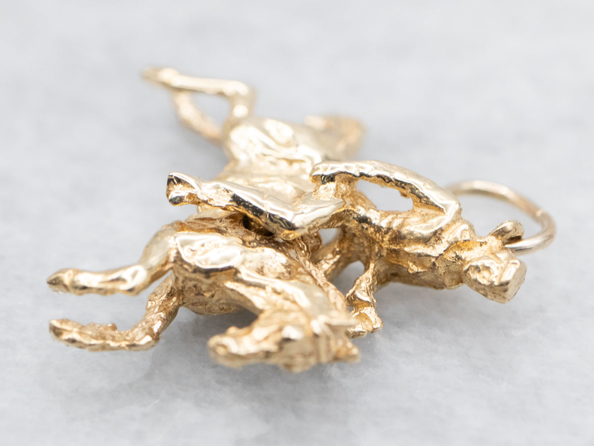 Gold Horse and Rider Pendant