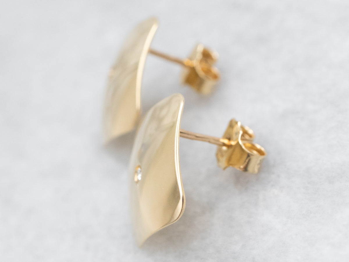 Twinkling Diamond Cufflink Stud Earrings