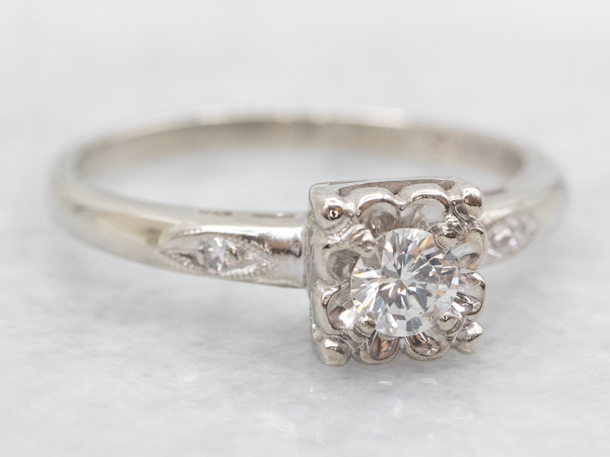 Retro-Era Diamond Engagement Ring
