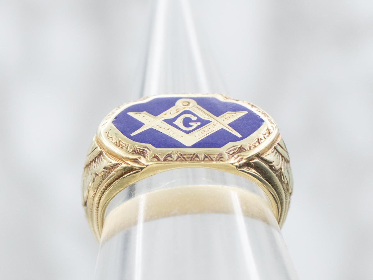 ANIEJUFI Masonic Freemason Ring For Men – Stainless Steel, Blue Enamel Symbol, Solid Signet Band, No Gemstone ANIEJUFI Masonic Freemason Ring For Men – Stainless Steel, Blue Enamel Symbol, Solid Signet Band, No Gemstone