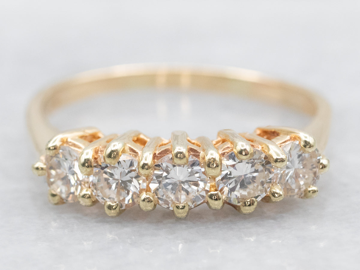 Five Stone Diamond Wedding Band