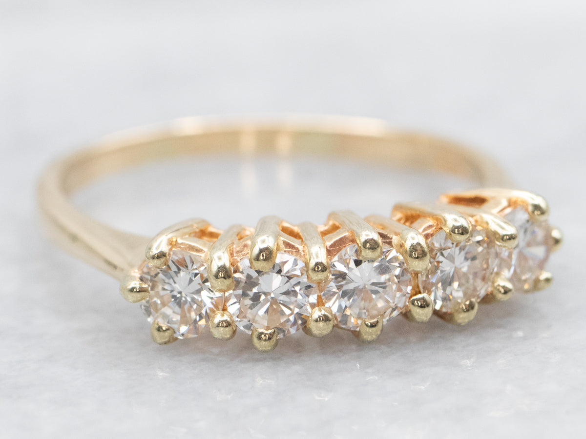 Five Stone Diamond Wedding Band