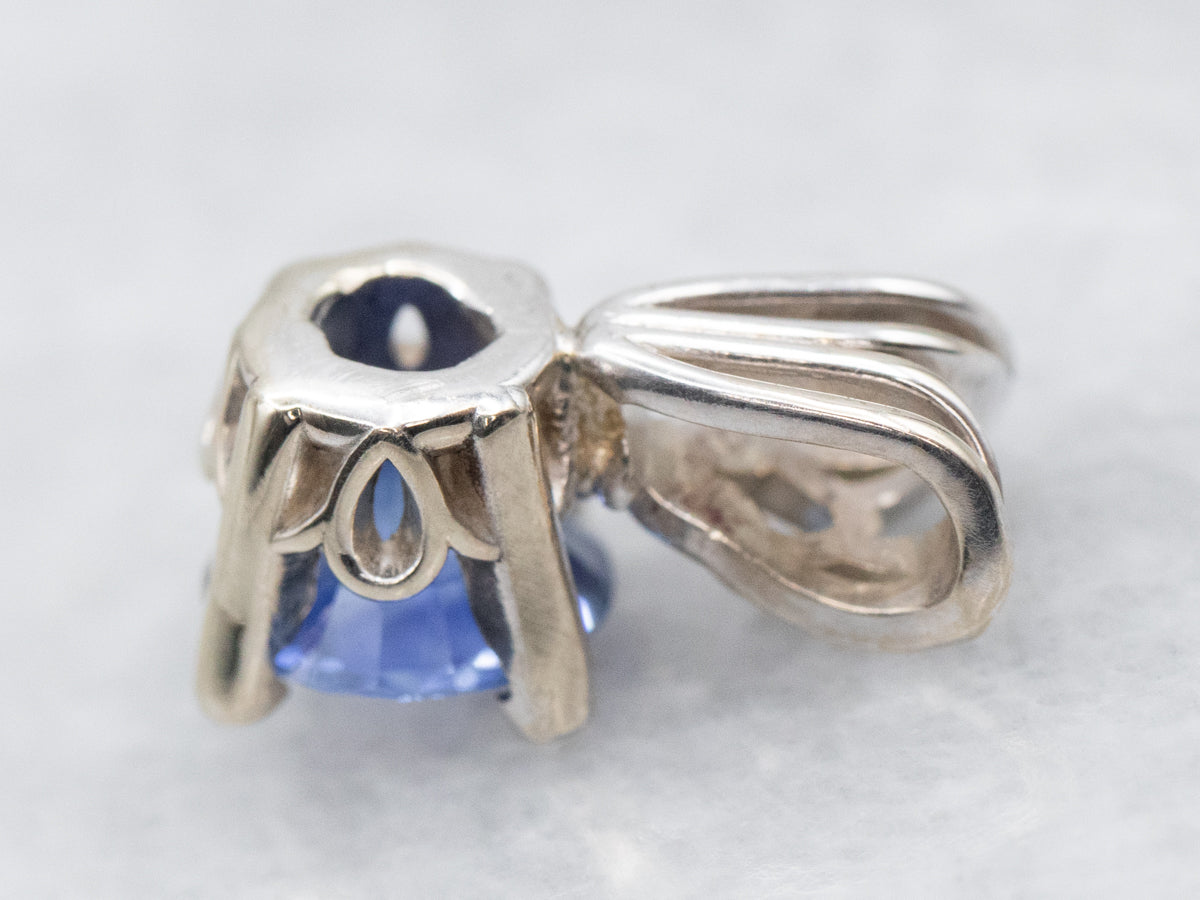 Classic White Gold Sapphire Solitaire Pendant