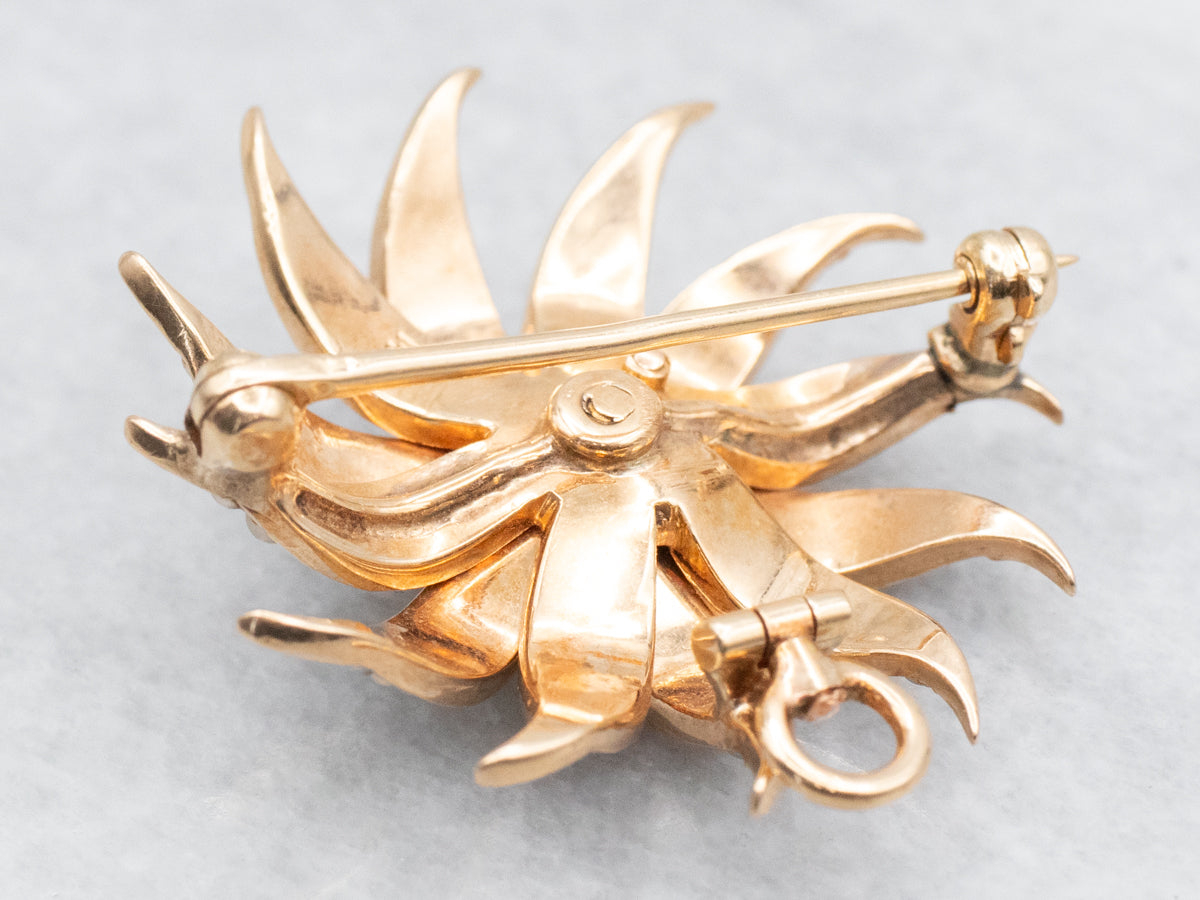 Victorian Seed Pearl Starburst Brooch or Pendant