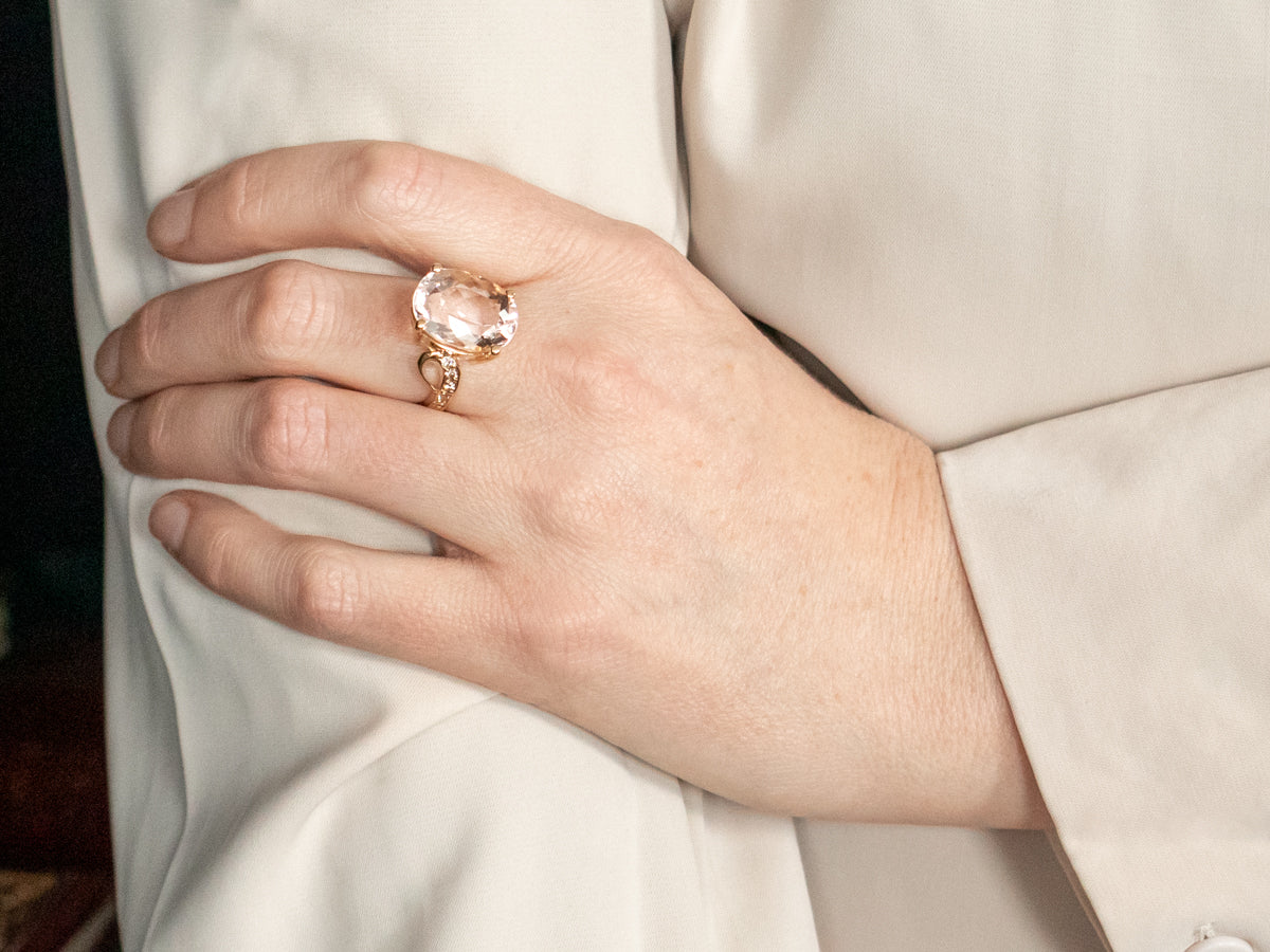 Morganite and Diamond Ring