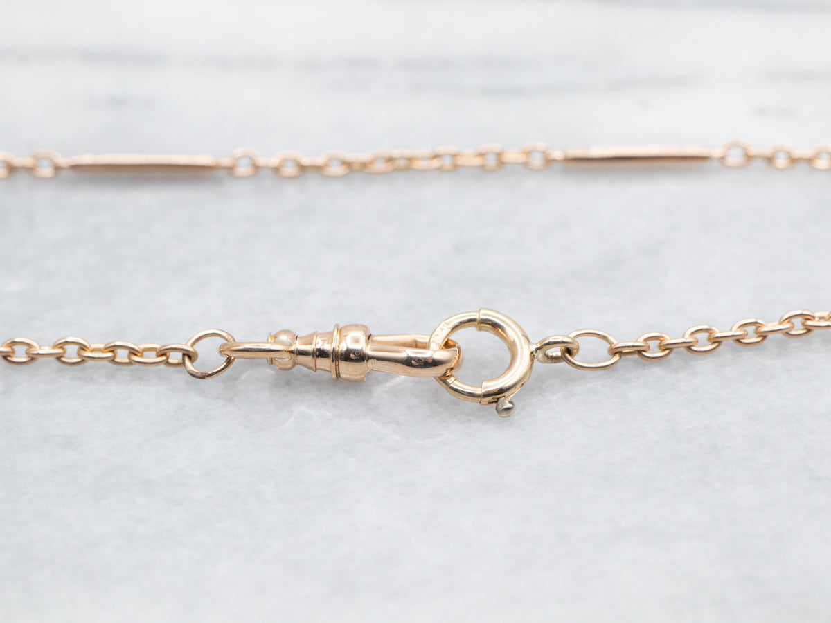 Pocket Watch Chain with Spring Ring and Dog Clip Clasp