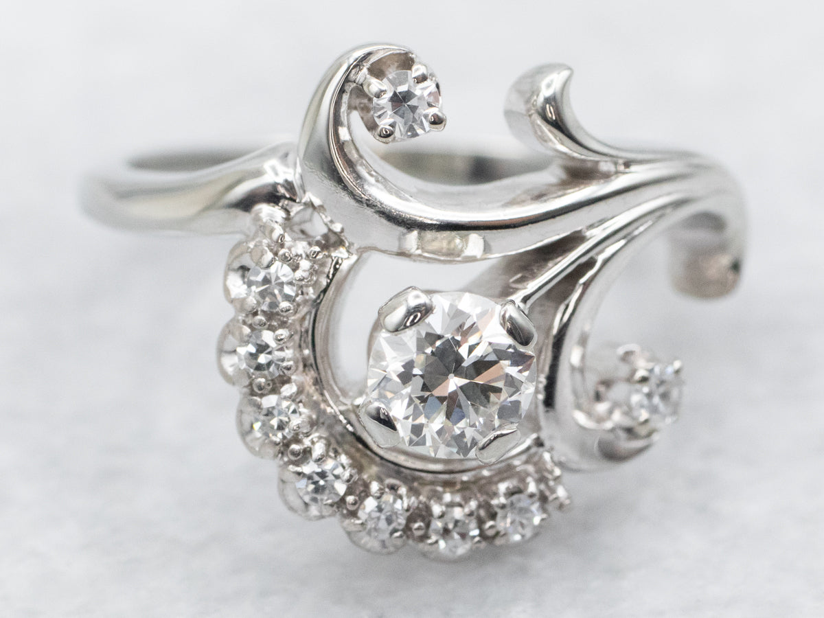 Vintage Jabel Botanical Diamond Cluster Ring