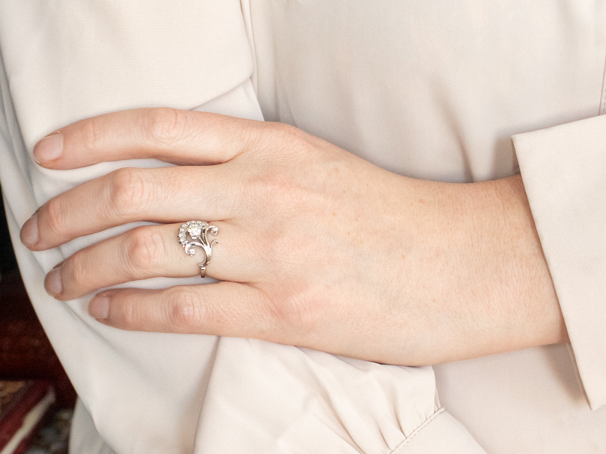 Vintage Jabel Botanical Diamond Cluster Ring